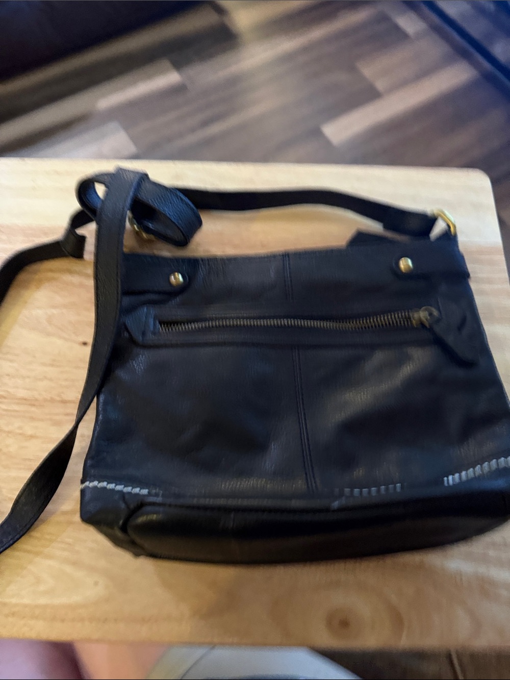 Born Black Crossbody Leather Bag